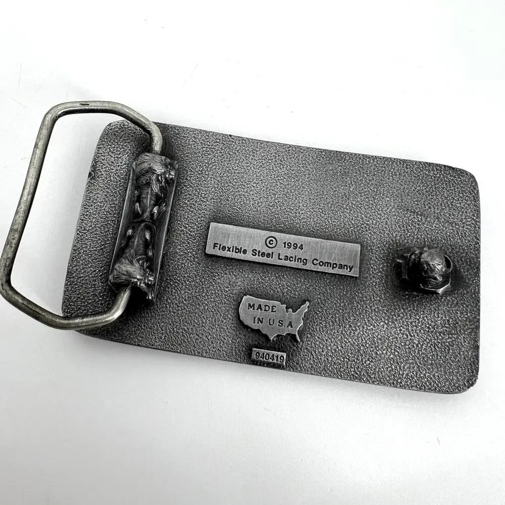 Vintage 1994 FLEXCO Flexible Steel Lacing Company USA Belt Buckle 2